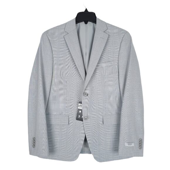 Alfani Men's Slim-Fit Stretch Suit Jacket Light Grey Plaid 44L NWT - Picture 1 of 7